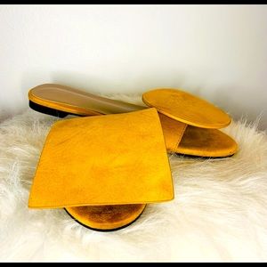 Yellow low heels Sandals